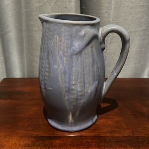 Blue Glazed Terracotta Pottery Figural Corn Pitcher